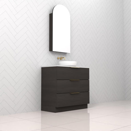 Celeste Trio - 900mm Smoked Onyx Freestanding Vanity