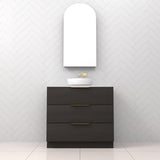 Celeste Trio - 900mm Smoked Onyx Freestanding Vanity