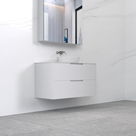 Verona - 900mm Matte White Wall Hung Vanity
