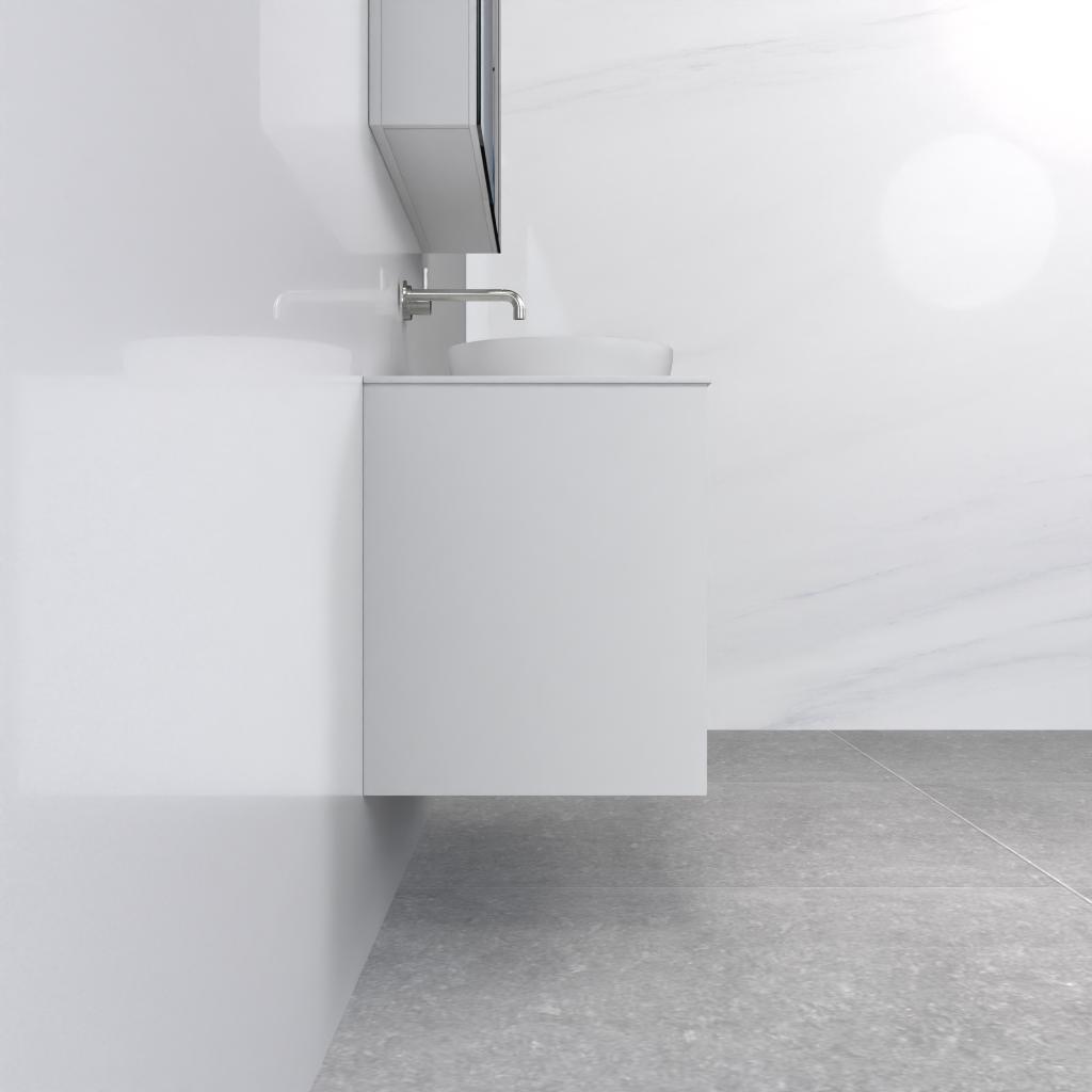 Verona - 900mm Matte White Wall Hung Vanity