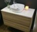 Marley white ceramic bench mount basin square with rounded corners on wall hung vanity