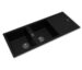 Granite Kitchen Sink Black Double Bowl with Drainer