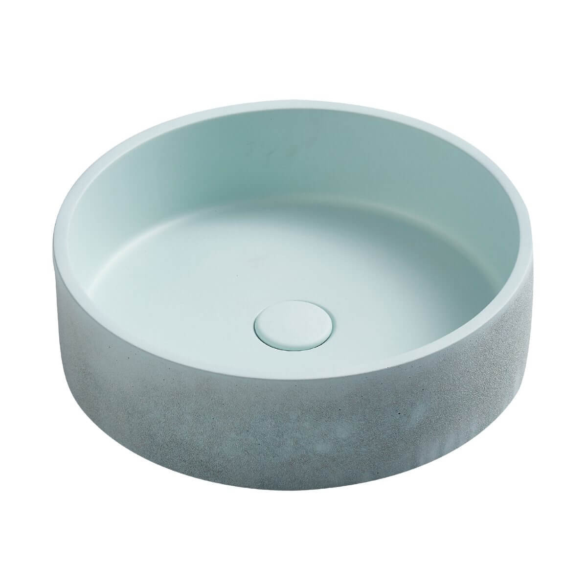 concrete basin round perugia pastel mint