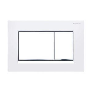 Geberit Sigma30 Square Button Flush Plate White/Chrome
