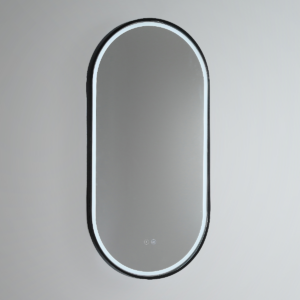 LED Gatsby Mirror W Matte Black Frame