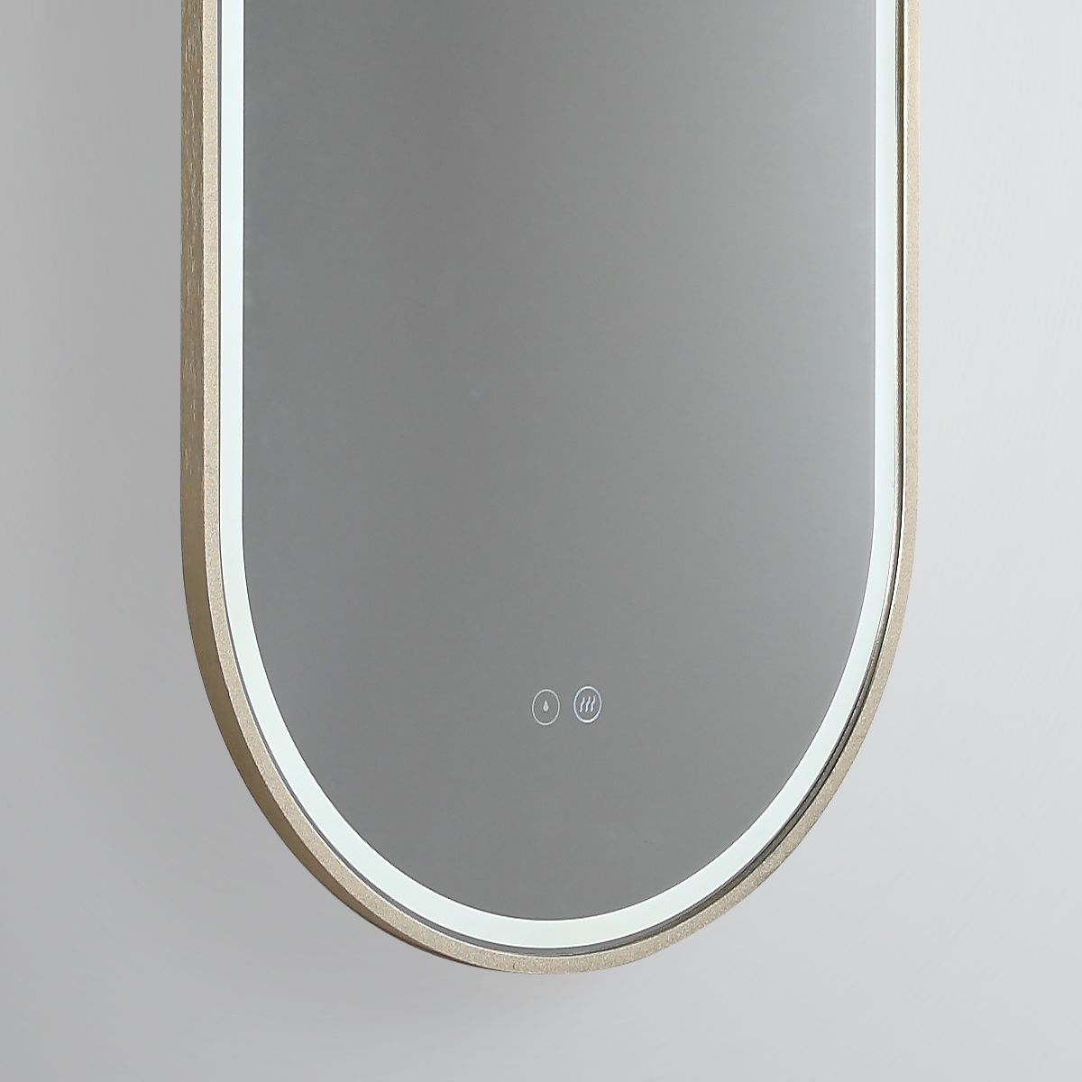 LED Great Gatsby Mirror W Brushed Brass Frame