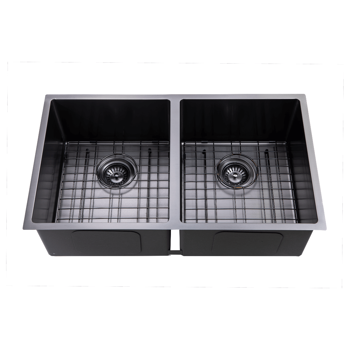 Black Kitchen Sink Double Bowl Undermount Eos Bathware   TWM6 Black 1 