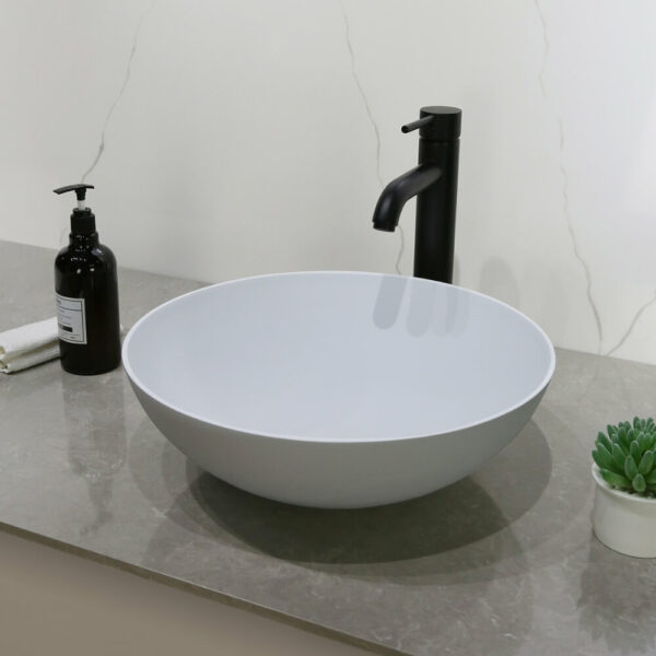 Rosa Solid Surface Basin Top Side View